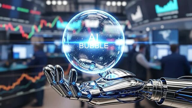 AI Bubble concept, A Futuristic depiction of AI, financial concept for Business and Technology.