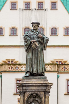 statue of Martin Luther in Eisleben, Germany