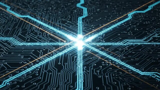 Innovative ai generated circuit patterns digital space visual art futuristic close-up generative ai technology