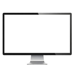 Blank computer monitor with transparent screen isolated on transparent background
