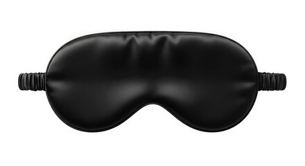 Black satin sleep mask isolated on transparent background