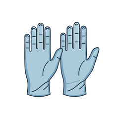 Obraz premium Blue Protective Gloves Illustration