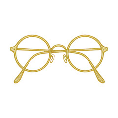 PNG Elegant gold round glasses