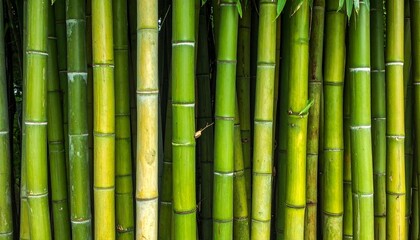 Obraz premium Vibrant Green Bamboo Forest - A Dense and Lush Natural Landscape.