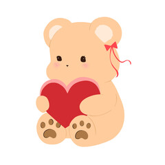 Obraz premium teddy bear with heart