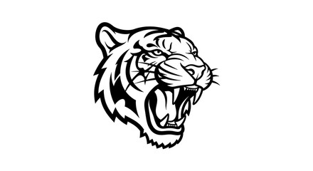 Obraz premium Roaring Tiger Head - A Bold and Striking Vector Illustration.