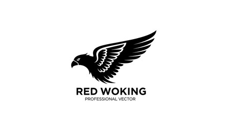 Obraz premium Red Woking Eagle Logo Vector Graphic Design.