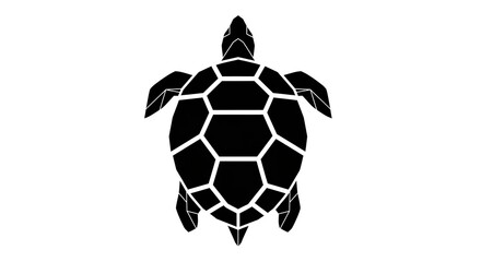 Fototapeta premium Sea Turtle Silhouette - A Simple and Elegant Marine Life Illustration.