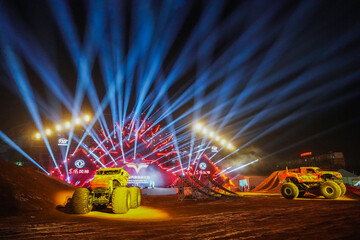 Monster Truck Night Show with Laser Light Display and Pyrotechnics © HoangNgoc