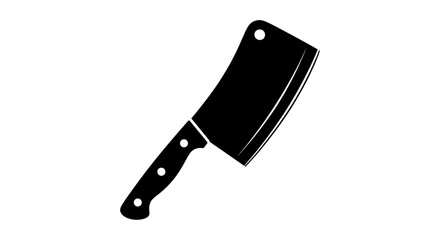 Silhouette of a butchers cleaver knife.