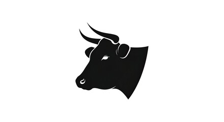 Silhouette of a Bulls Head - A Strong and Simple Design.