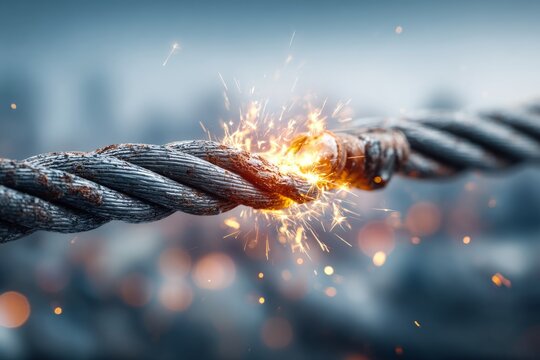 Sparks Emanating from Exposed Wire in Controlled Electrical Setting