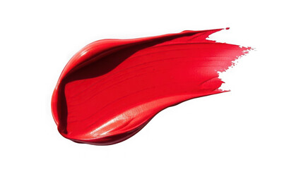 Red lipstick smear isolated on transparent background