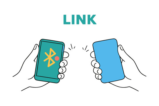 Hands sharing files via bluetooth on smartphones