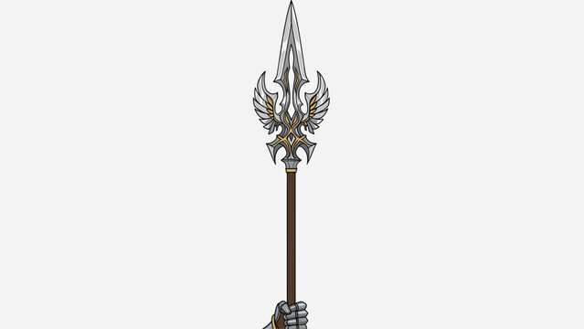 Ornate Spear with Eagle Design: Weaponry, Fantasy, and Historical Artifact