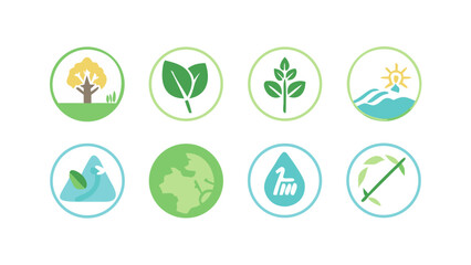 Sustainable Nature and Eco Friendly Environment Icon Set
