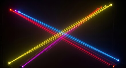 Neon Lights Crossing Abstract Background