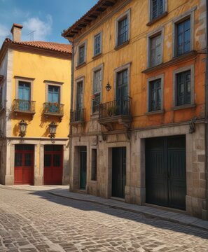 Traditional Portuguese buildings in Barcelos historic center,  tile,  architecture, barcelos