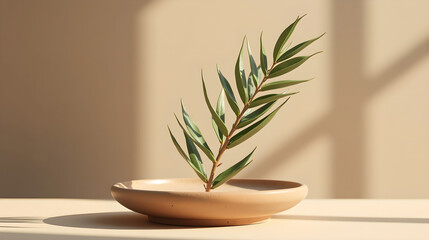 Olive Branch Arrangement in a Minimal Ceramic Dish
