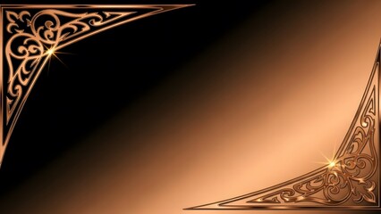 Bronze gradient background with ornate floral corner designs and glowing highlights for luxury aesthetics