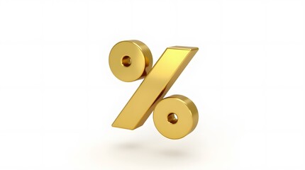 Golden percentage symbol discount for marketing or ads