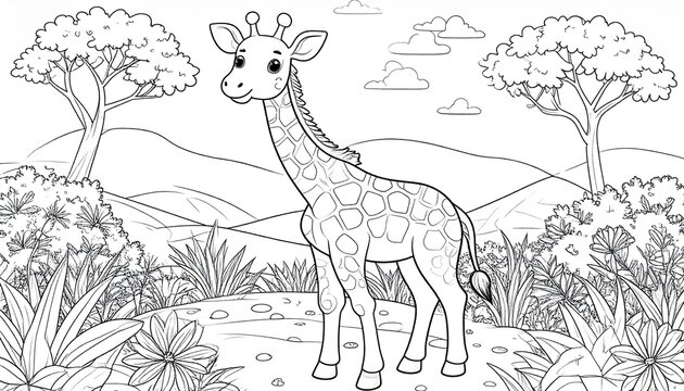 Ausmalbild Giraffe