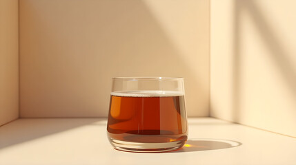 Minimal Whiskey Glass under Soft Warm Light
