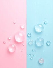 シャボン玉対立ピンク水色背景