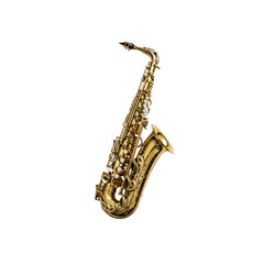 Golden saxophone on Transparent Background