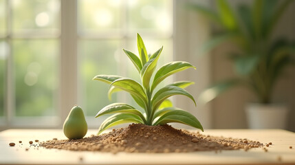Healthy Indoor Plant near a Bright Window
