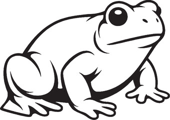 Coastal Spadefoot Toad Black and White Line Art © chien
