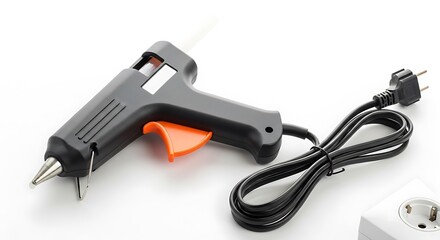 Obraz premium Black Hot Glue Gun with Power Cord.