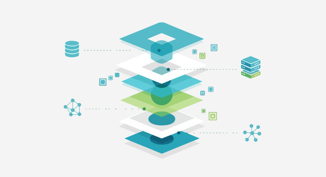 Abstract Layered Data Structure with Network Connections