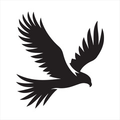 Obraz premium Hawk diving vector silhouette line art logo design concept illustration 