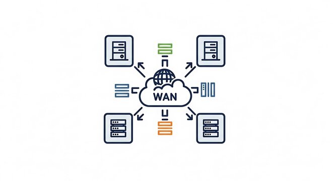 Wide Area Network Diagram with Cloud Computing.