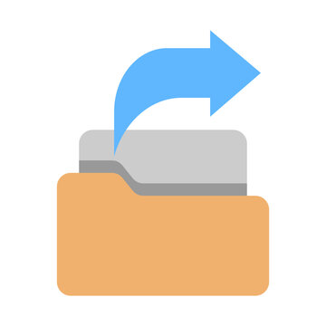 Data Export Icon - Flat Color