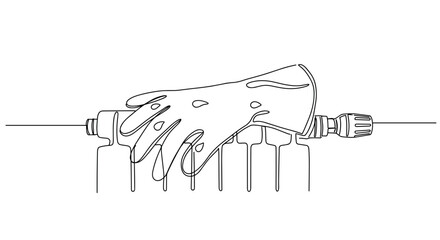 Line drawing of a squid reaching towards musical keyboard on a transparent background