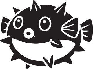 Pufferfish Silhouette Icon © Bui