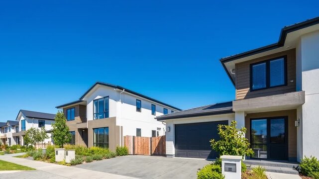 青空と新築住宅街