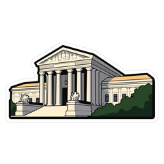 Fototapeta premium A building with columns and a triangular roof