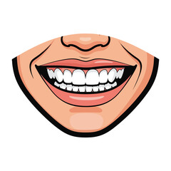 Naklejka premium A cartoon close-up of a smiling mouth