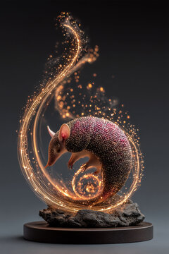 Pink Fairy Armadillo with Hogmanay Fireball Swirls