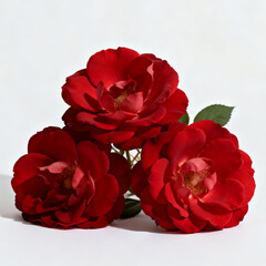 Red Rose Bouquet Isolated on White Background