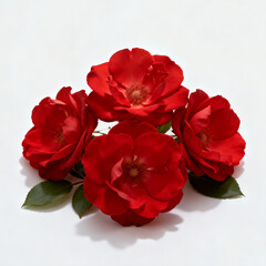 Red Rose Bouquet Isolated on White Background