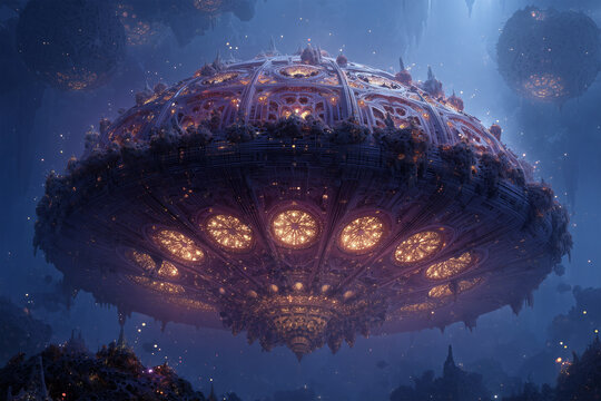 Ornate Bio-mechanical UFO inspired by Nature