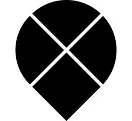 Geometric Location Pin and Shield Abstract