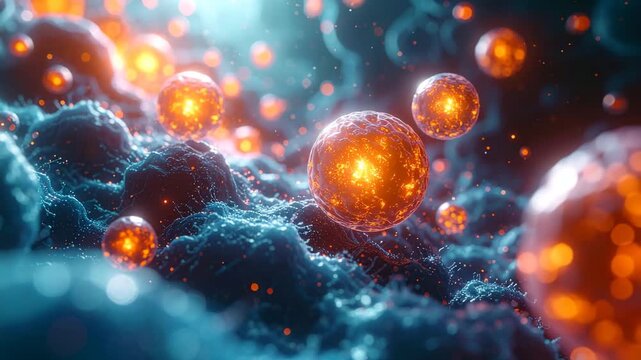 Luminous Energy Spheres: Intricate patterns of glowing spheres dance amidst a vibrant, ethereal backdrop, radiating energy and wonder.