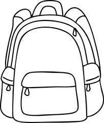 Fototapeta premium Cartoon, back to school, school-related elements, hand-drawn illustrations.