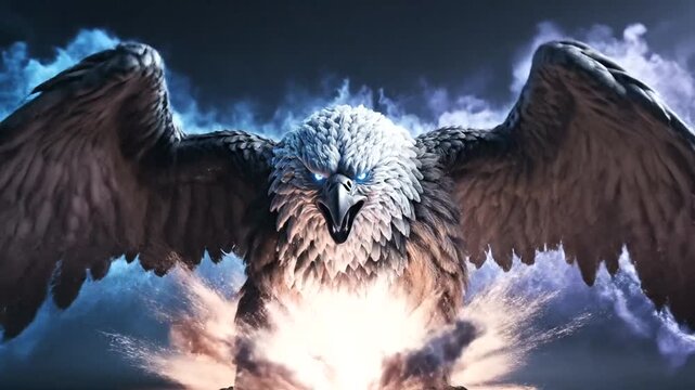 Majestic Thunderbird Soars Amidst Stormy Skies