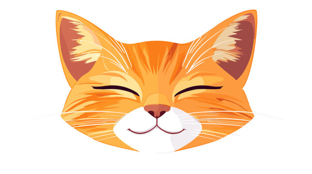 Orange Cat Face with Closed Eyes.